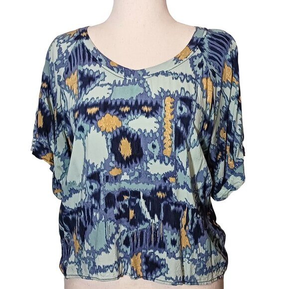 Nic+Zoe Summer Solstice V-Neck Short Sleeve Multicolored Blouse‎ Size L - Picture 3 of 12